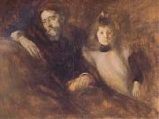 Eugene Carriere Alphonse Daudet and His Daughter (mk06) Spain oil painting artist